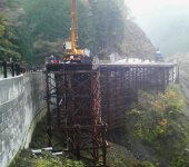 建設用仮橋の解体